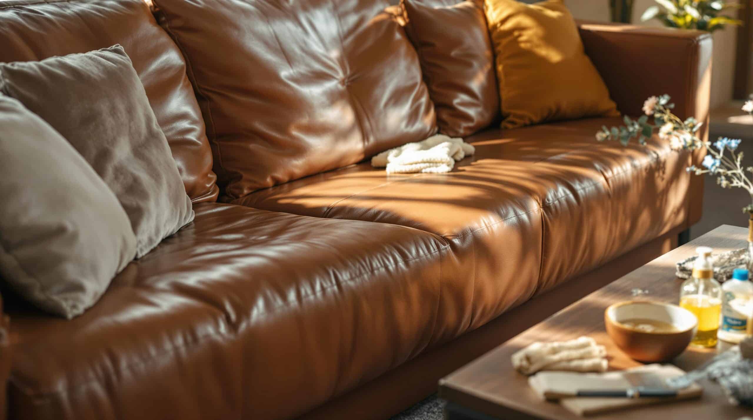 redonnez une nouvelle jeunesse &agrave; votre canap&eacute; en cuir gr&acirc;ce &agrave; des astuces de nettoyage surprenantes. d&eacute;couvrez comment retrouver &eacute;clat, douceur et brillance pour un int&eacute;rieur toujours &eacute;l&eacute;gant.