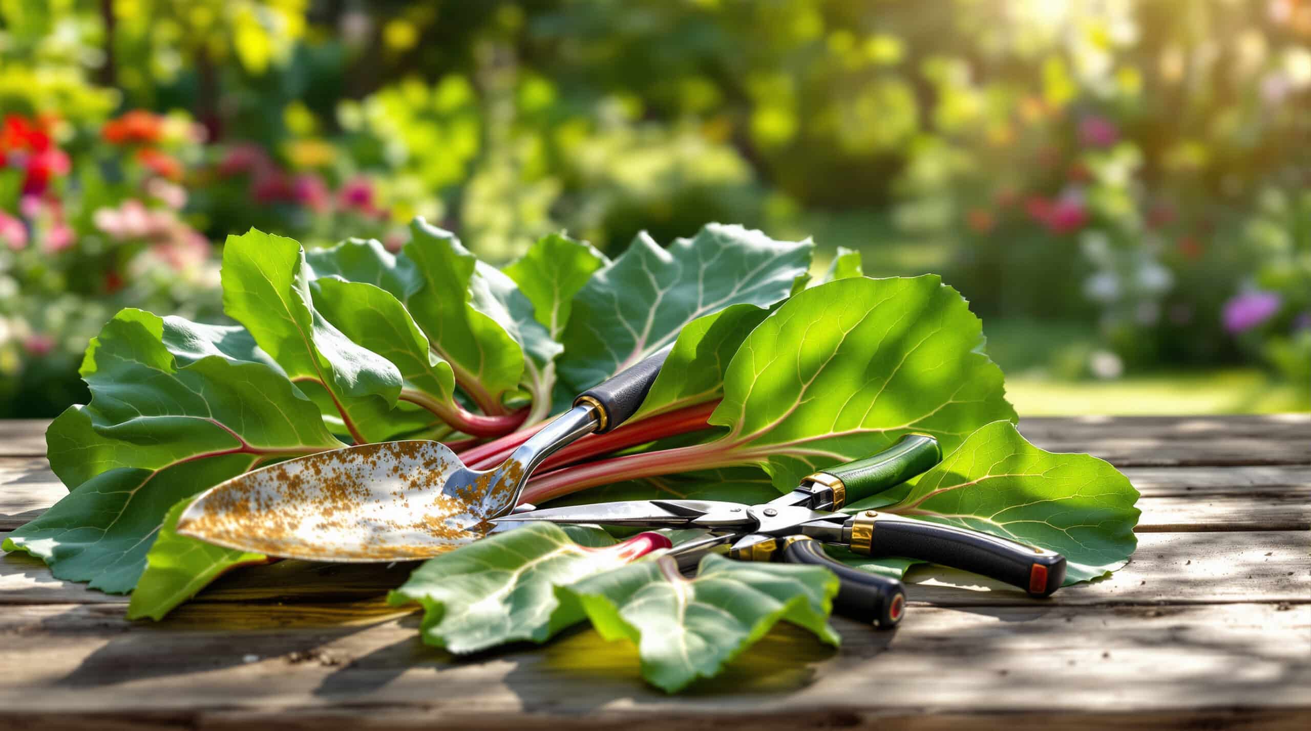 découvrez comment utiliser les feuilles de rhubarbe pour protéger efficacement vos outils de jardinage contre la rouille et prolonger leur durée de vie !