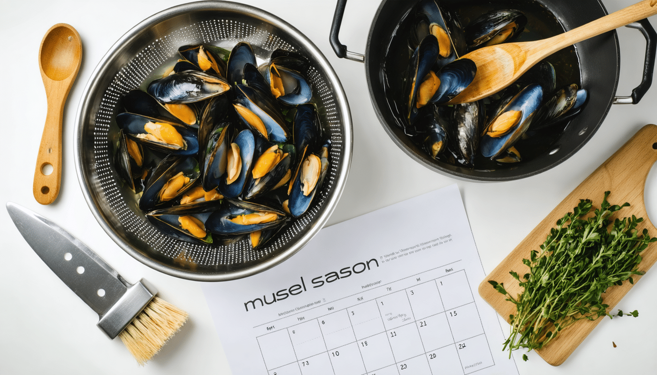 d&eacute;couvrez le calendrier de la saison des moules et nos recommandations pour bien &eacute;quiper et organiser votre cuisine afin de pr&eacute;parer de d&eacute;licieux plats &agrave; base de moules.