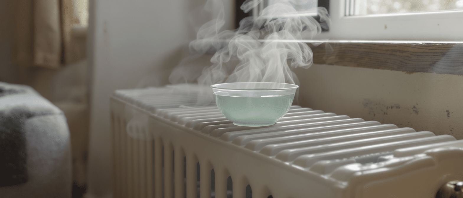 d&eacute;couvrez une astuce simple &agrave; proximit&eacute; de votre radiateur pour humidifier l'air sec de votre int&eacute;rieur sans consommer d'&eacute;nergie.
