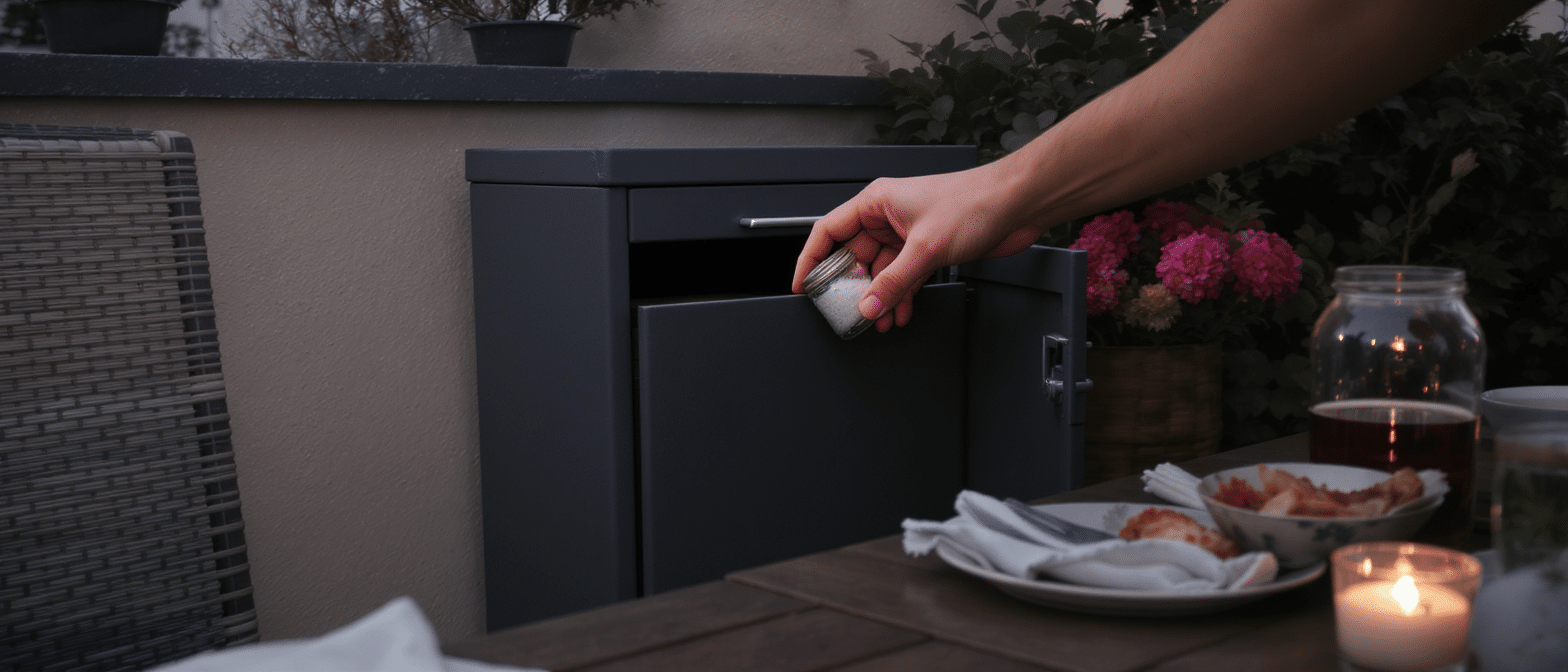 d&eacute;couvrez le rangement ing&eacute;nieux ikea qui transforme vos repas en terrasse en un moment parfait d'un seul geste. pratique, &eacute;l&eacute;gant et fonctionnel, il r&eacute;volutionne l'art de recevoir en ext&eacute;rieur.