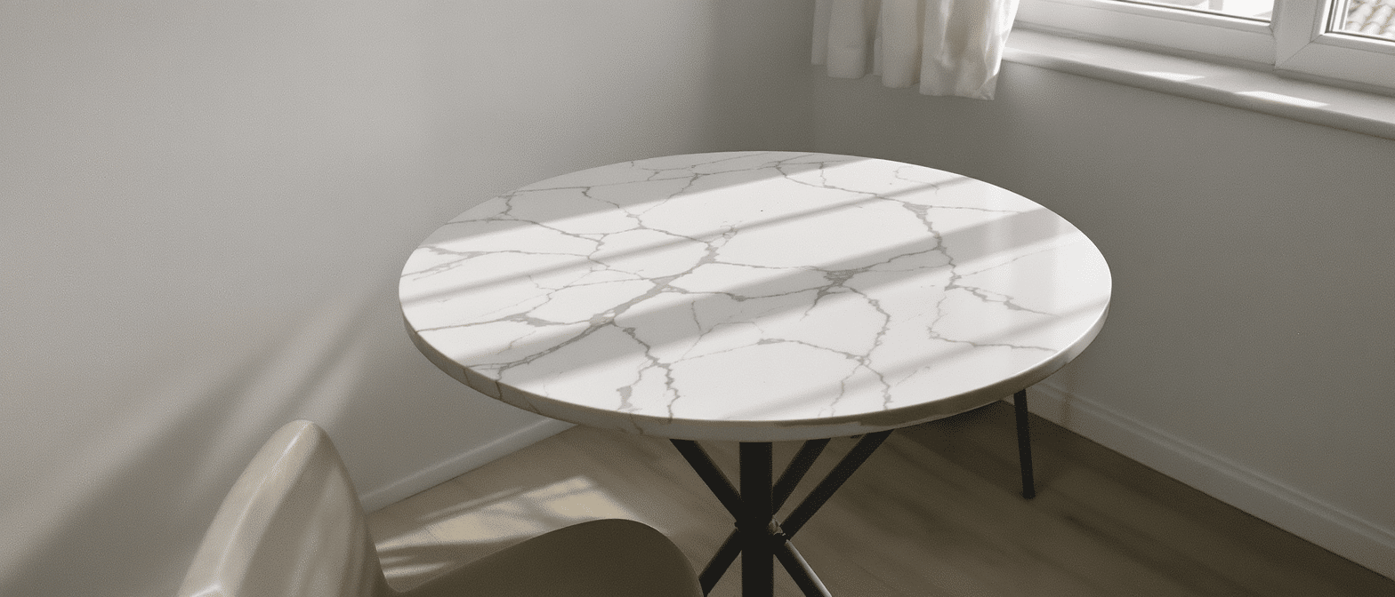 d&eacute;couvrez comment j'ai failli craquer pour une table en marbre &agrave; 800 &euro;, avant de trouver une table ronde ikea &agrave; l'effet bluffant, parfaite et &agrave; prix promo.