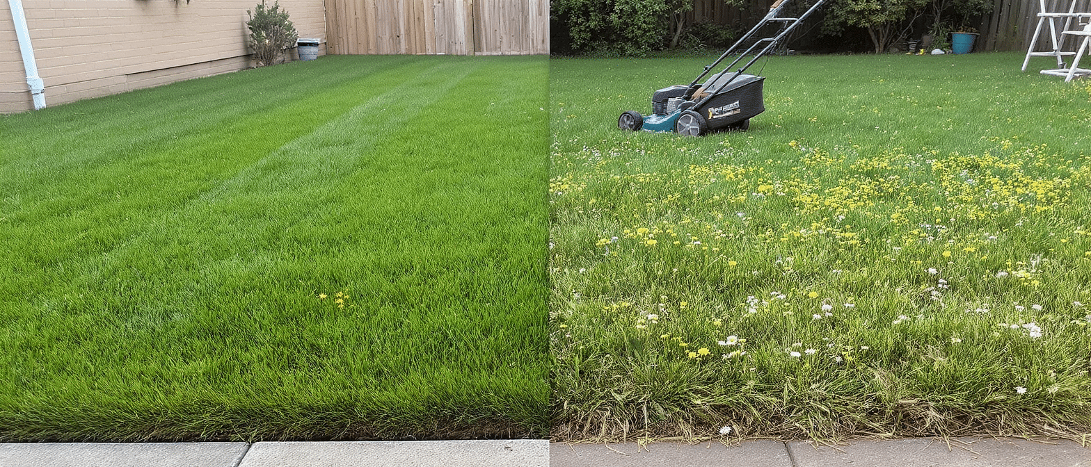d&eacute;couvrez les bienfaits &eacute;tonnants de ne tondre qu'une moiti&eacute; de votre pelouse et de laisser l'autre pousser librement pendant 3 semaines pour un jardin plus naturel et vivant.