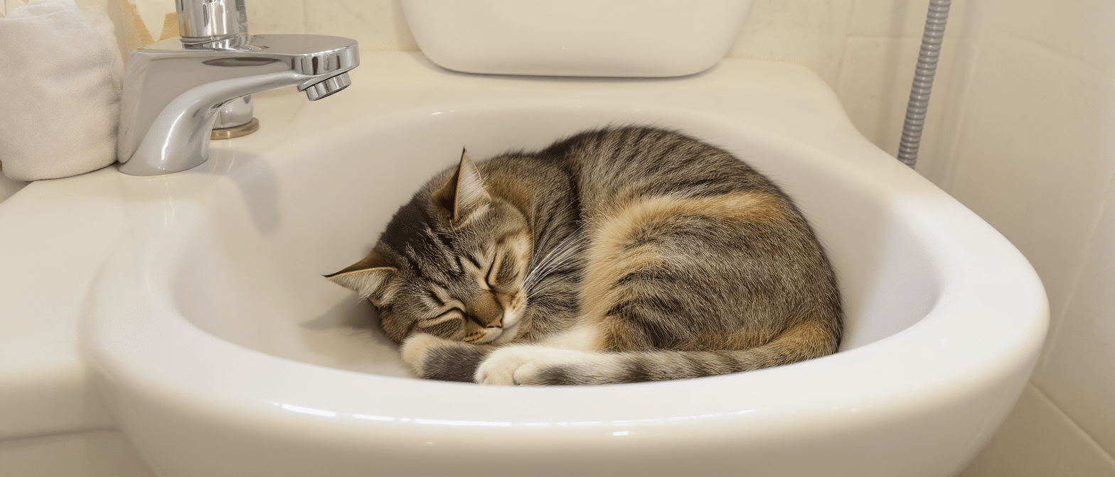 d&eacute;couvrez pourquoi votre chat pr&eacute;f&egrave;re soudainement l&rsquo;&eacute;vier ou la baignoire pour se reposer et apprenez &agrave; d&eacute;crypter ce comportement myst&eacute;rieux et fascinant.