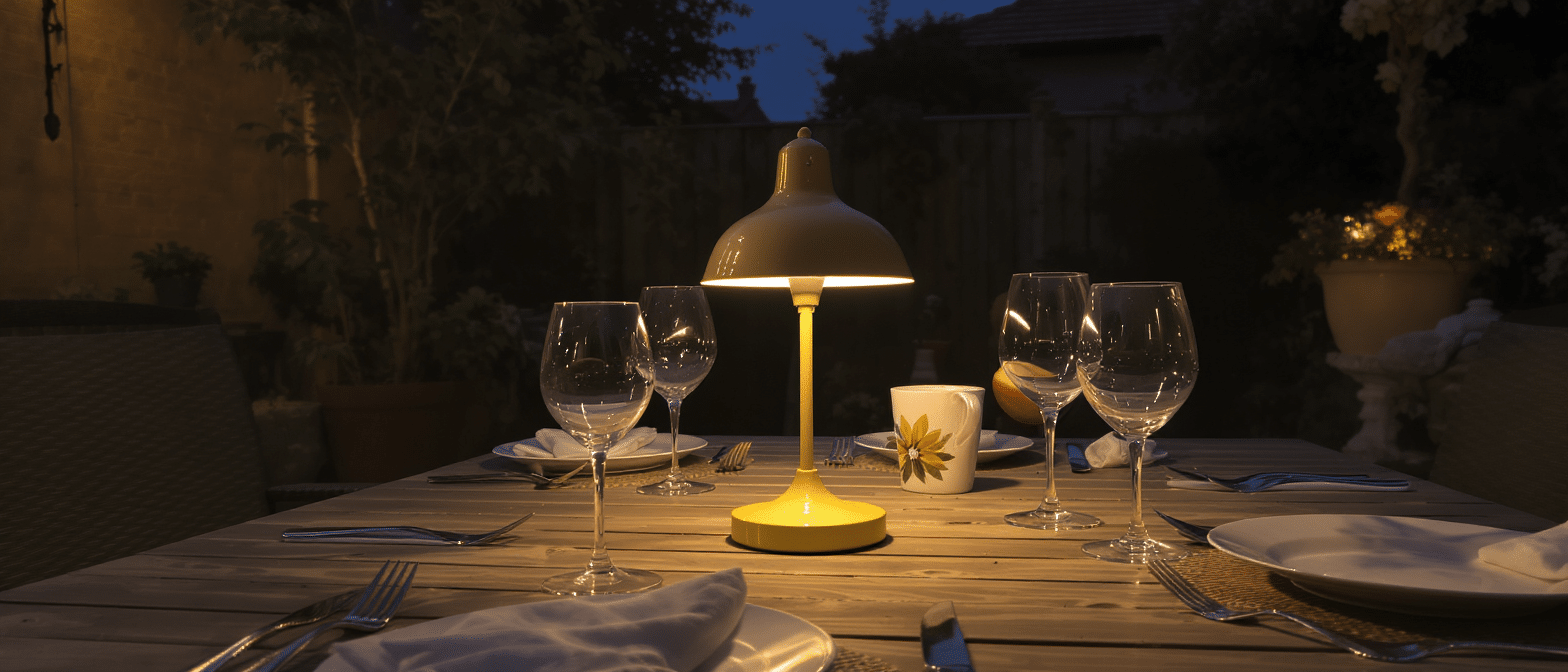 d&eacute;couvrez le myst&egrave;re captivant d'une lampe dor&eacute;e &agrave; 16,99 &euro; qui a illumin&eacute; une table de jardin pendant 6 heures sans aucune branchement, parfait pour vos soir&eacute;es en plein air.